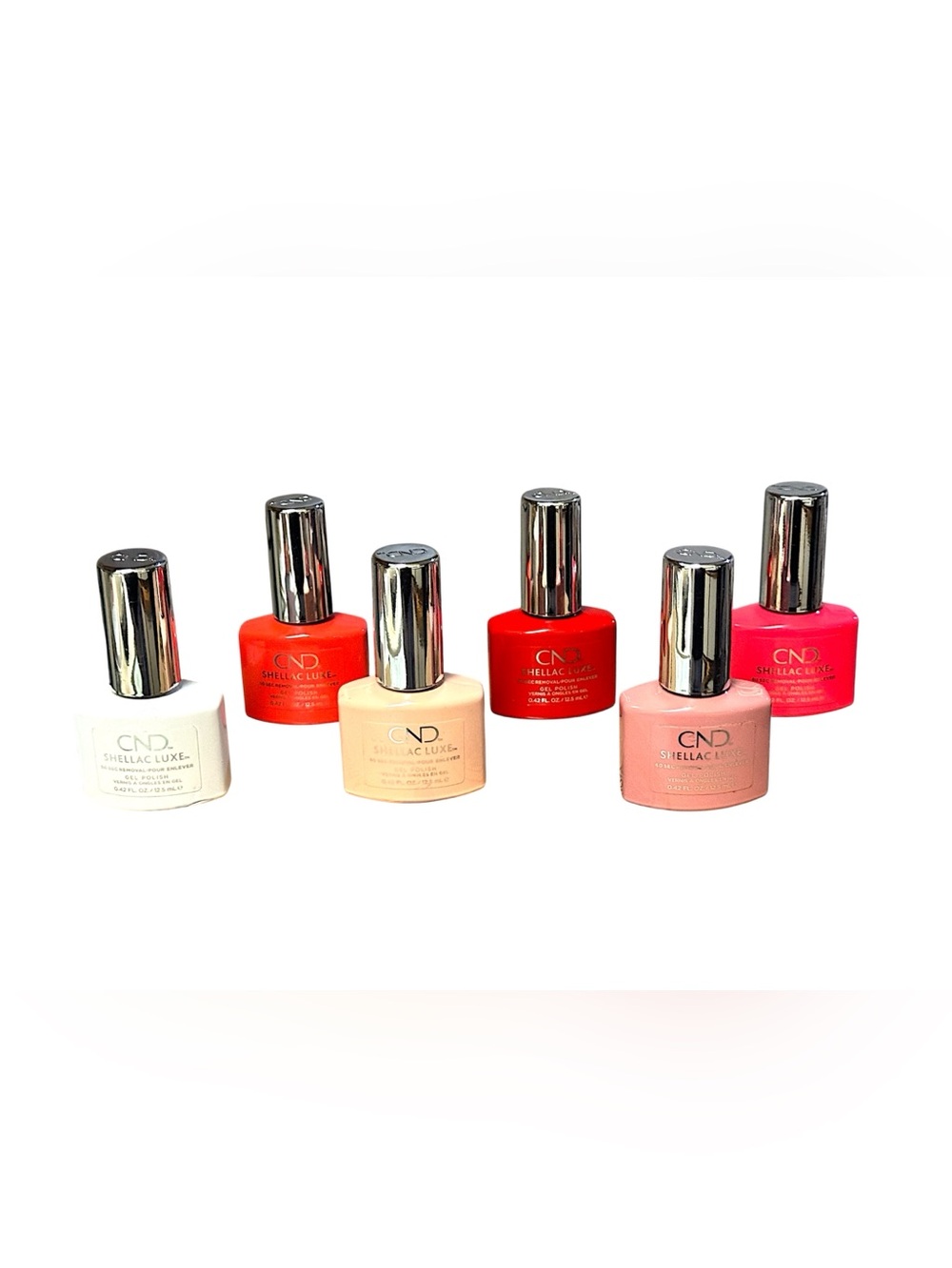 CND Shellac Luxe 6 Pc Bundle 60 Sec Removal Gel Polish .042 oz NWT Full Size